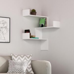 Libreria angolare Luksa colore bianco