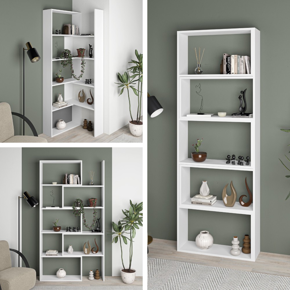 Libreria Wish estensibile angolare bianca 200h Libreria Wish estensibile angolare bianca 200h