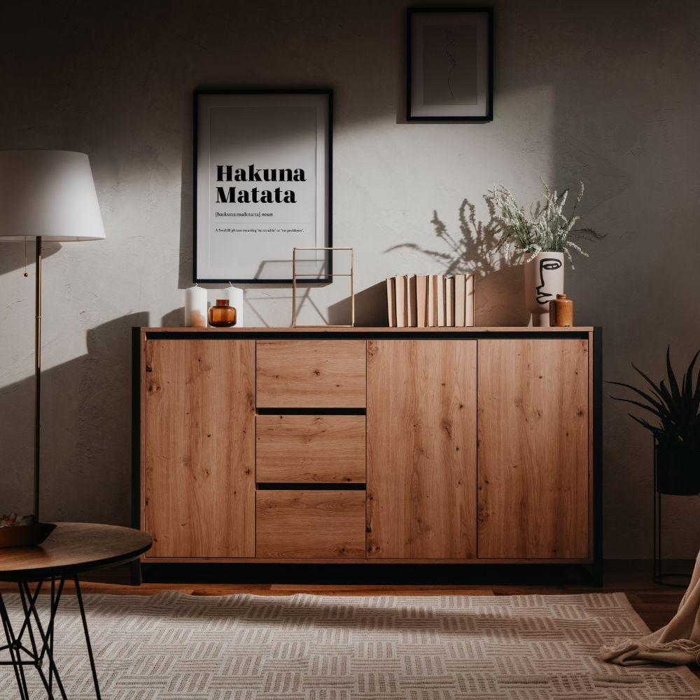 Madia Denver 3 160x40x88H quercia antracite Madia Denver 3 160x40x88H quercia antracite