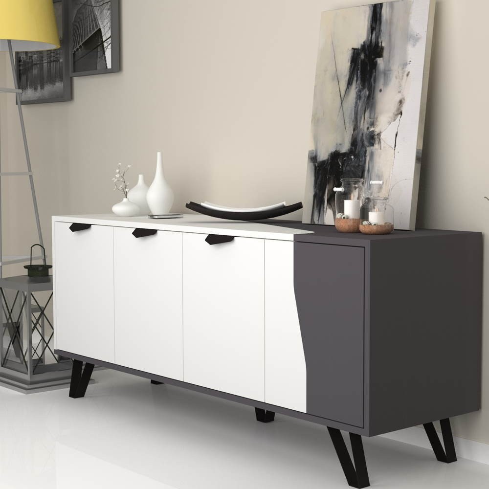 Madia Jasmine 4 ante 160x45x63H cm. bianco ghisa Madia Jasmine 4 ante 160x45x63H cm. bianco ghisa