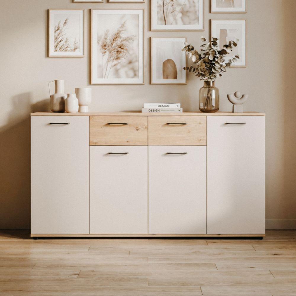 Madia Kerry51A 4 ante e 2 cassetti in beige e artisan oak Madia Kerry51A 4 ante e 2 cassetti in beige e artisan oak