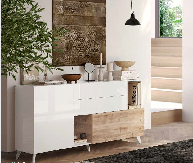 Madia Marion 240 cm. colore bianco ludico e mercure Madia Marion 240 cm. colore bianco ludico e mercure
