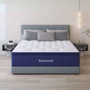 Materasso matrimoniale Atria in memory foam, con tessuto a maglia e molle insacchettate 160x190x33 cm.