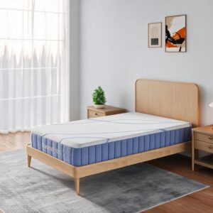Materasso singolo Pergamo con molle insacchettate e tessuto in poliestere antiscivolo 80x190xH30 cm.