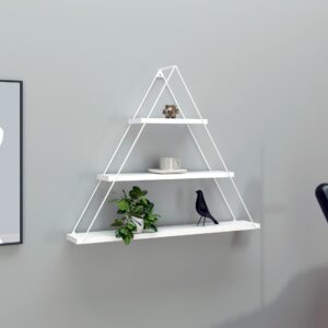 Mensola triangolare 3 ripiani Moset bianco totale MT191006