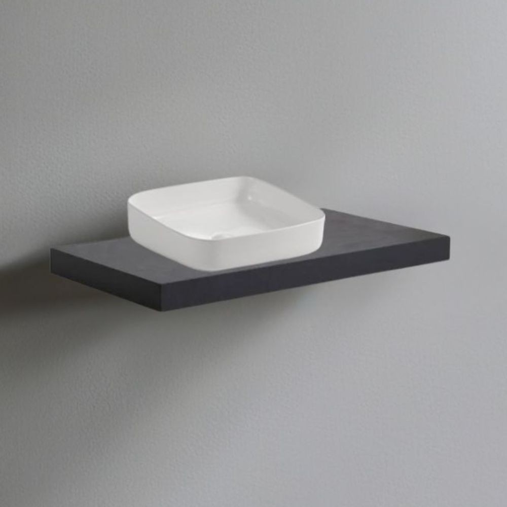 Mensolone da bagno 80x48 con lavabo da appoggio colore antracite Mensolone da bagno 80x48 con lavabo da appoggio colore antracite