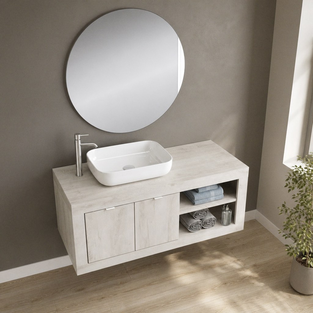 Mobile bagno sospeso Basic110 colore pino bianco Mobile bagno sospeso Basic110 colore pino bianco
