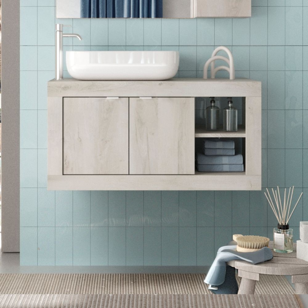 Mobile bagno sospeso Basic92 colore pino bianco Mobile bagno sospeso Basic92 colore pino bianco
