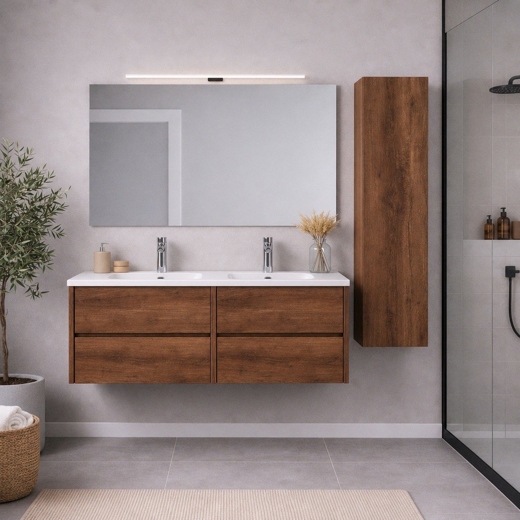 Mobile bagno sospeso Mike 140 cm. 4 cassetti con gola soft close colore baroc Made in Italy Mobile bagno sospeso Mike 140 cm. 4 cassetti con gola soft close colore baroc Made in Italy