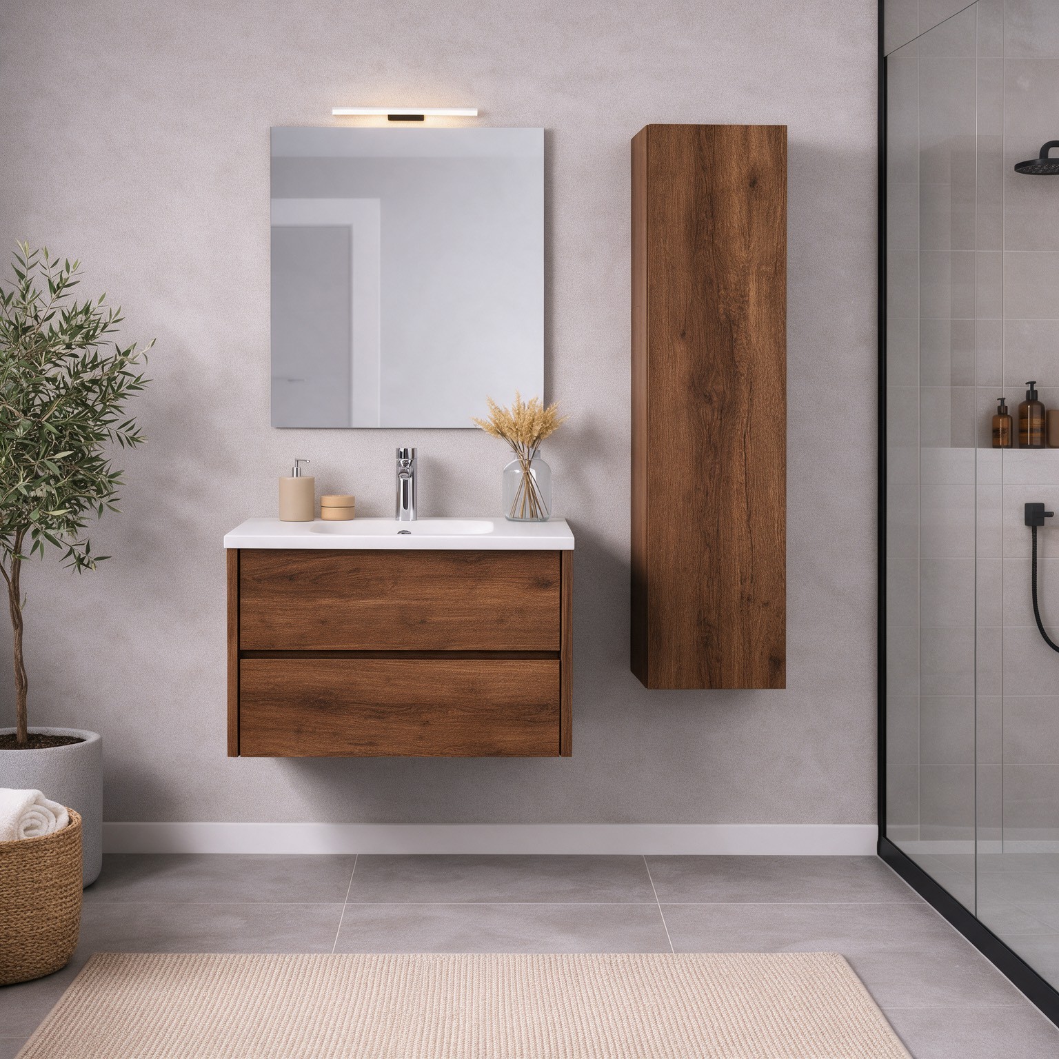 Mobile bagno sospeso Mike 70 cm. 2 cassetti con gola soft close colore baroc Made in Italy Mobile bagno sospeso Mike 70 cm. 2 cassetti con gola soft close colore baroc Made in Italy