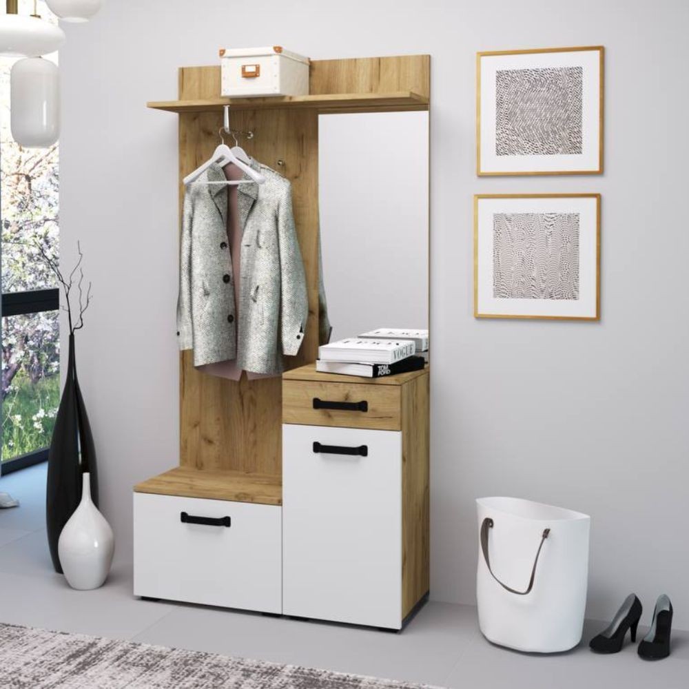 Mobile ingresso Mosso MO6 colore rovere e bianco Mobile ingresso Mosso MO6 colore rovere e bianco