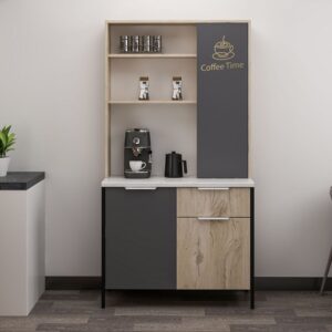 Mobile Multiuso Andy con 3 ante e 1 cassetto colore rovere chiaro e antracite