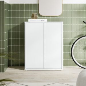 Mobile multiuso Medea 2 ante colore grigio chiaro 74.5x34.9xH 99.1 cm.