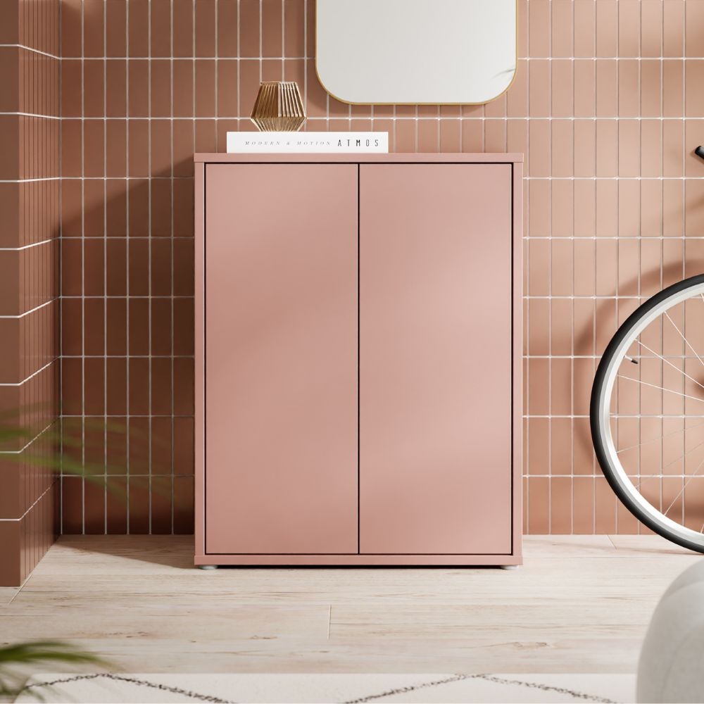 Mobile multiuso Medea 2 ante colore terracotta 74.5x34.9xH 99.1 cm. Mobile multiuso Medea 2 ante colore terracotta 74.5x34.9xH 99.1 cm.