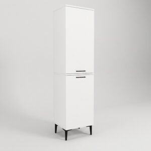 Mobile multiuso Singa con cesto porta biancheria colore bianco