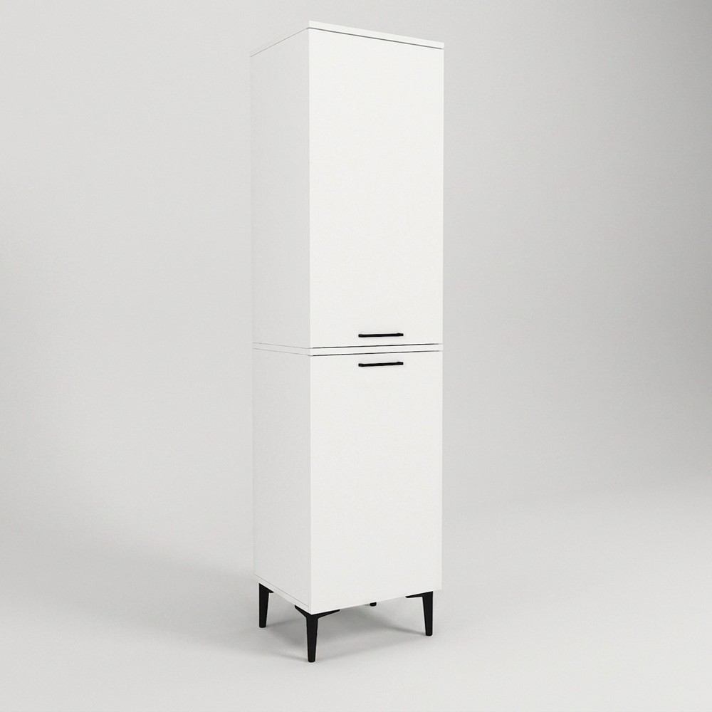 Mobile multiuso Singa con cesto porta biancheria colore bianco Mobile multiuso Singa con cesto porta biancheria colore bianco