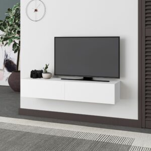 Mobile porta TV sospeso Francy bianco ante a ribalta 135x31.7x25 cm.