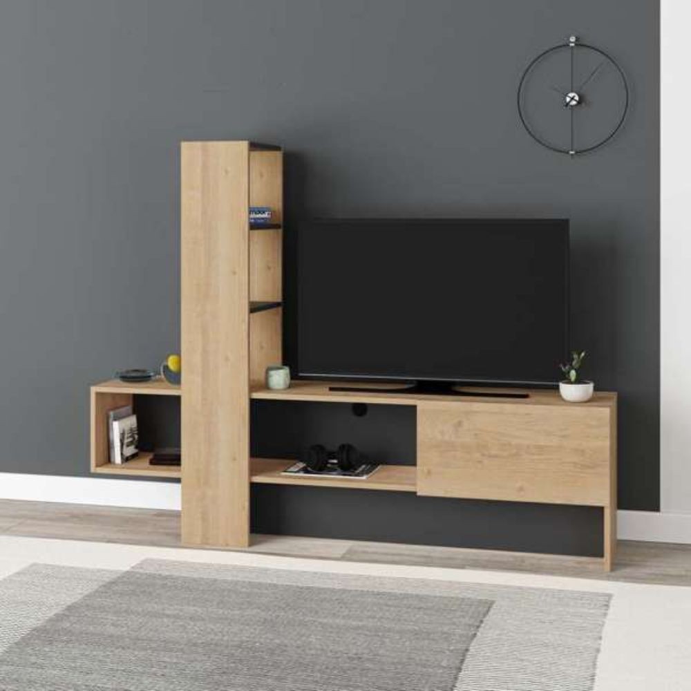 Mobile porta TV Troya rovere antracite con anta a ribalta Mobile porta TV Troya rovere antracite con anta a ribalta