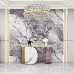 Pannello decorativo 1220x3000x5 mm. colore effetto marmo arabesque grigio lucido