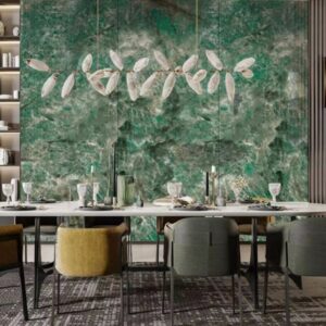 Pannello decorativo 1220x3000x5 mm. colore effetto marmo verde lucido