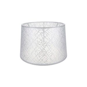 Paralume Deco ASZ1181 in PVC effetto tessuto bianco motivo ricamo