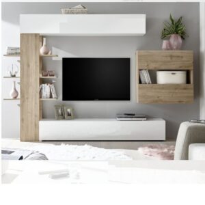 Parete attrezzata libreria Astrakat colore rovere