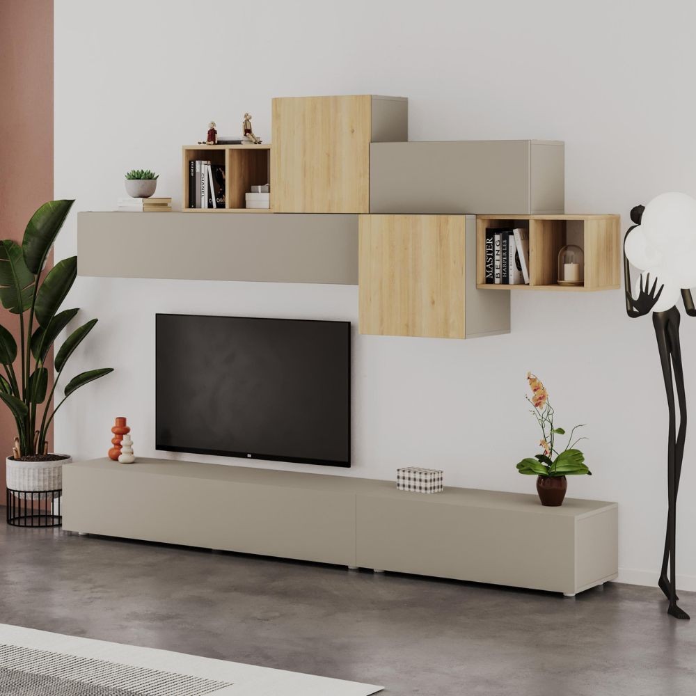 Parete attrezzata Tromen 260 cm. cashmere e rovere MTV234479 Parete attrezzata Tromen 260 cm. cashmere e rovere MTV234479