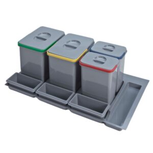 Pattumiera Practiko 90 capacità 2x12 LT+2x5 LT e tre vaschette