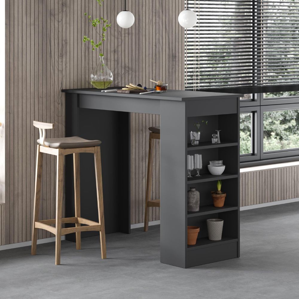 Penisola da cucina tavolo alto Swallow con piano e struttura antracite Penisola da cucina tavolo alto Swallow con piano e struttura antracite