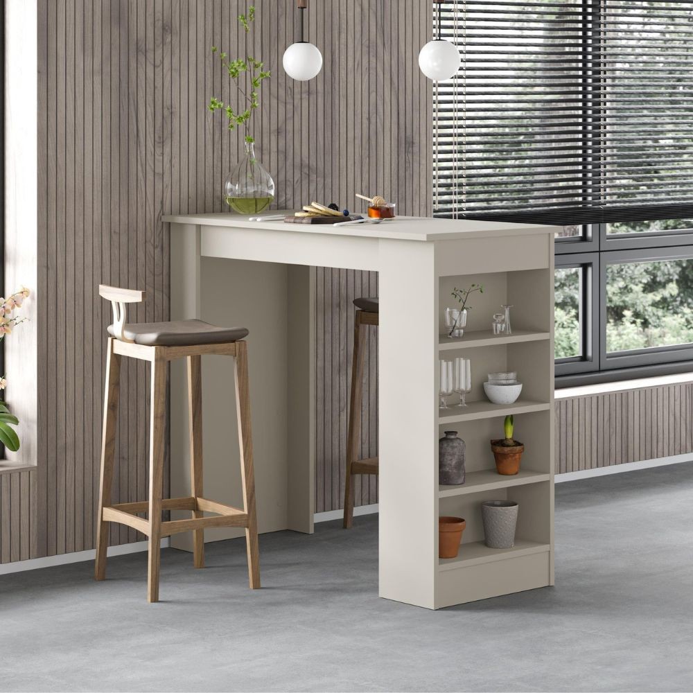 Penisola da cucina tavolo alto Swallow con piano e struttura cashmere Penisola da cucina tavolo alto Swallow con piano e struttura cashmere