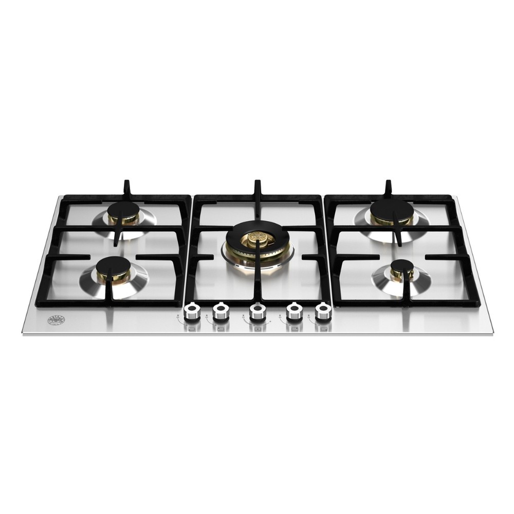 Piano cottura Bertazzoni P905CPROX a gas da 90 cm. 5 zone con dual wok centrale inox Piano cottura Bertazzoni P905CPROX a gas da 90 cm. 5 zone con dual wok centrale inox