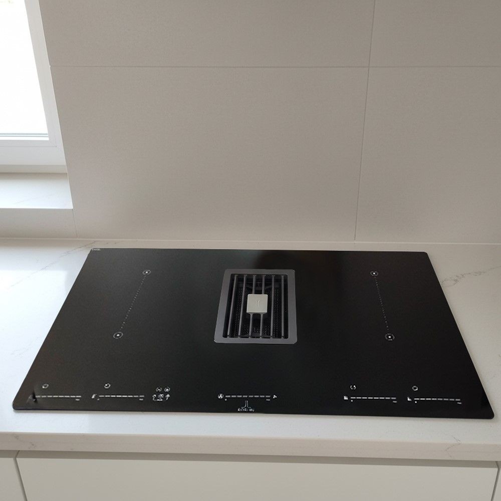 Piano cottura con cappa integrata Roblin by Faber Maestro BK Glass NG A830 nero classe A+++ Piano cottura con cappa integrata Roblin by Faber Maestro BK Glass NG A830 nero classe A+++