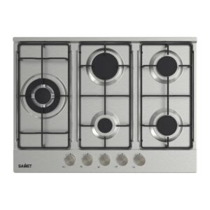 Piano cottura Ercole2 a gas da incasso 5 fuochi 70 cm. in acciaio inox