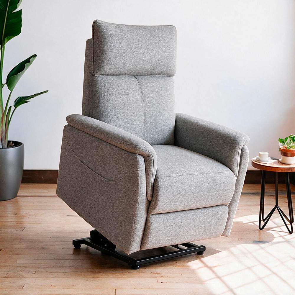 Poltrona alzapersona Motion con recliner elettrico 1 motore in tessuto G378 grigio chiaro melange Poltrona alzapersona Motion con recliner elettrico 1 motore in tessuto G378 grigio chiaro melange