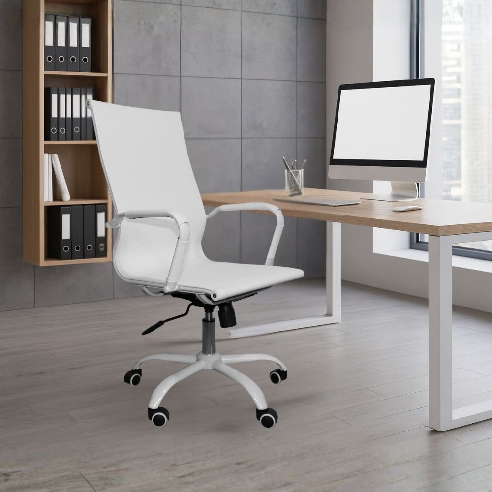 Poltrona da ufficio NuviaH con schienale altro colore bianco Poltrona da ufficio NuviaH con schienale altro colore bianco