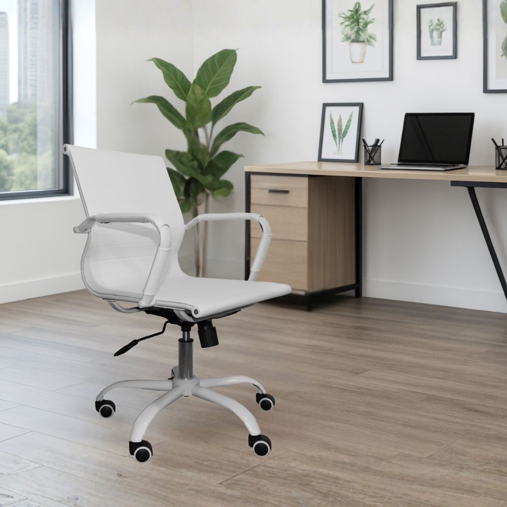 Poltrona da ufficio NuviaS con schienale basso colore bianco Poltrona da ufficio NuviaS con schienale basso colore bianco