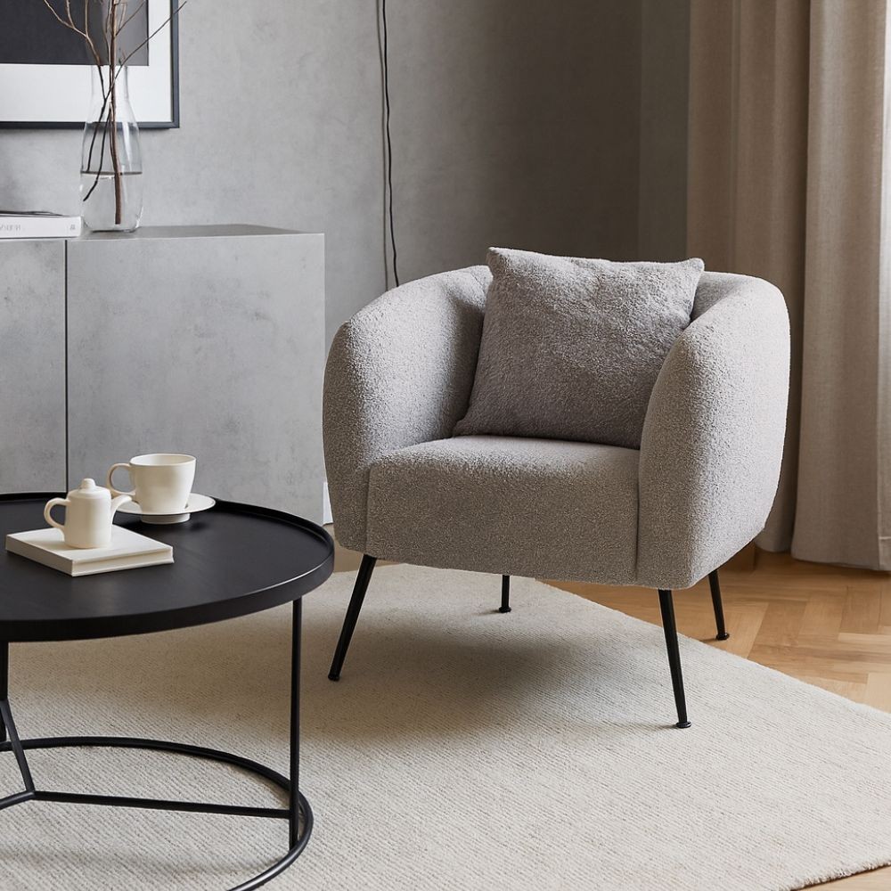 Poltrona pozzetto Nuvia in tessuto Ascort colore taupe Poltrona pozzetto Nuvia in tessuto Ascort colore taupe