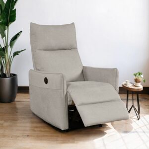 Poltrona relax Melany con recliner elettrico in tessuto G375 beige