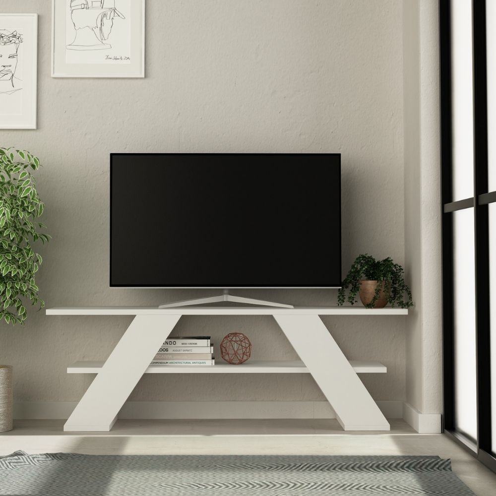 Porta TV aperto Farfalla 120 2 ripiani bianco Porta TV aperto Farfalla 120 2 ripiani bianco