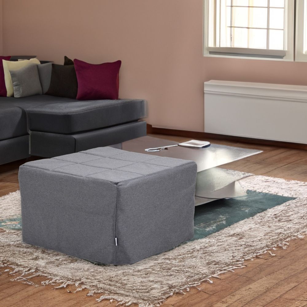 Pouf letto singolo pieghevole Vega tessuto colore grigio Pouf letto singolo pieghevole Vega tessuto colore grigio