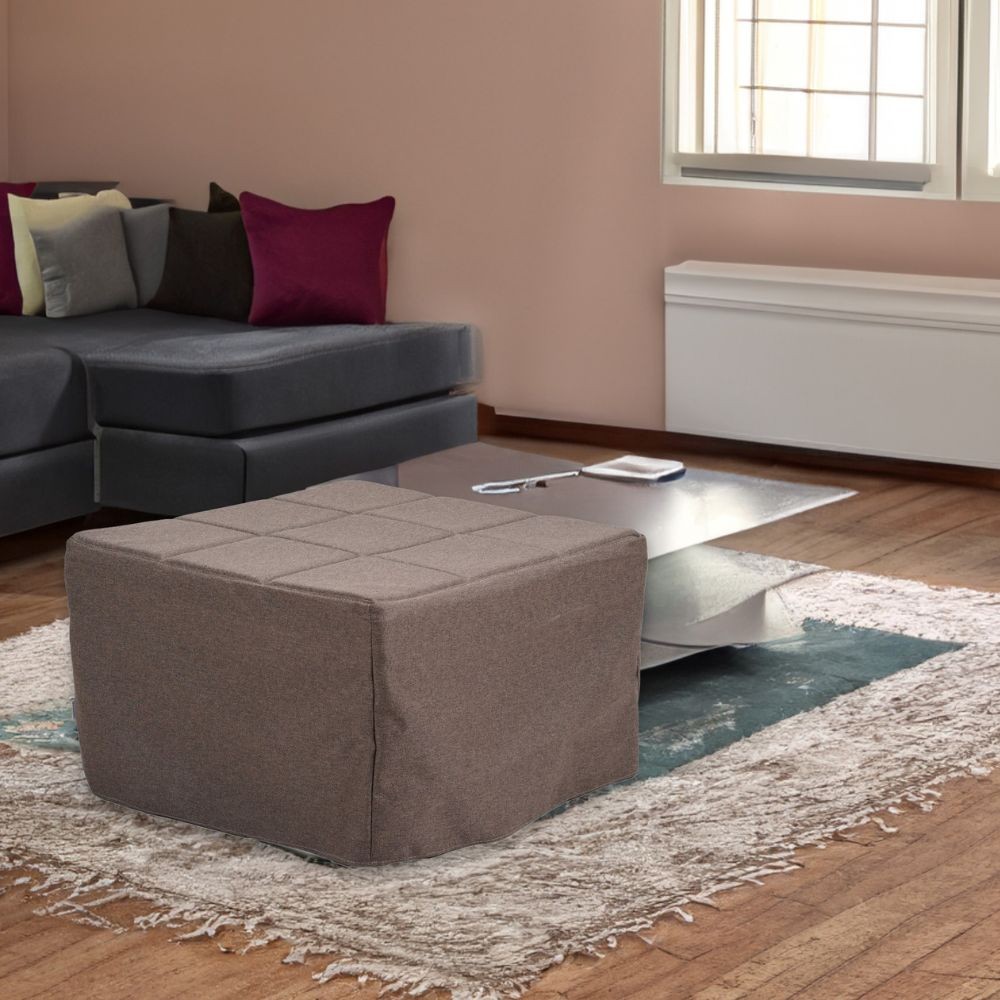 Pouf letto singolo pieghevole Vega tessuto colore tortora Pouf letto singolo pieghevole Vega tessuto colore tortora