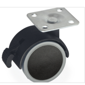 Ruota pivotante con freno diametro 50 nera