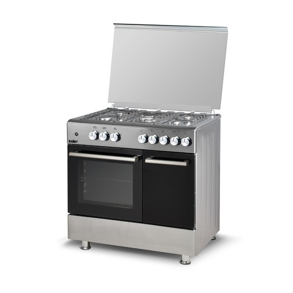 Samet Ermete maxi cucina a gas con porta bombola con piano e frontali inox con forno multifunzione e grill elettrico classe A Samet Ermete maxi cucina a gas con porta bombola con piano e frontali inox con forno multifunzione e grill elettrico classe A