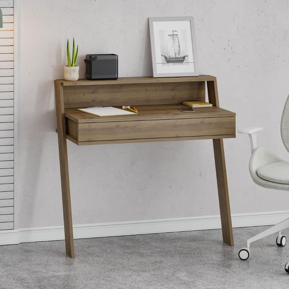 Scrivania da parete hitit noce con cassetto Cowork 94 cm. Scrivania da parete hitit noce con cassetto Cowork 94 cm.