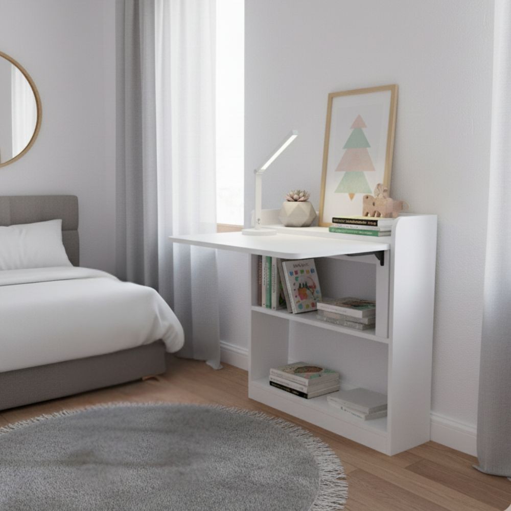 Scrivania tavolo pieghevole Plana colore bianco 64×56×H 82 cm Scrivania tavolo pieghevole Plana colore bianco 64×56×H 82 cm