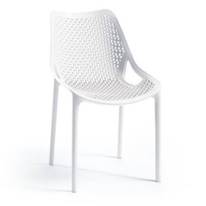 Sedia Bilros in polipropilene con fibra di vetro bianco set 4 pezzi