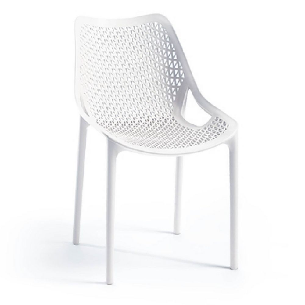 Sedia Bilros in polipropilene con fibra di vetro bianco set 4 pezzi Sedia Bilros in polipropilene con fibra di vetro bianco set 4 pezzi
