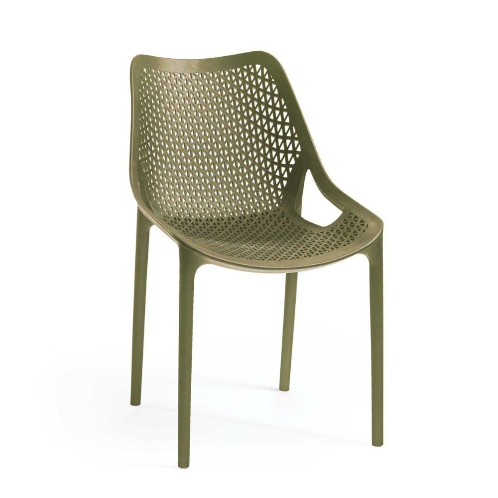 Sedia Bilros polipropilene verde oliva set 4 pezzi Sedia Bilros polipropilene verde oliva set 4 pezzi