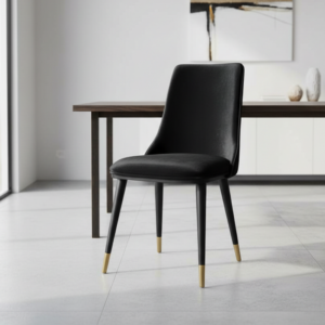 Sedia da pranzo Akustik Simphony velluto nero set 2 pezzi