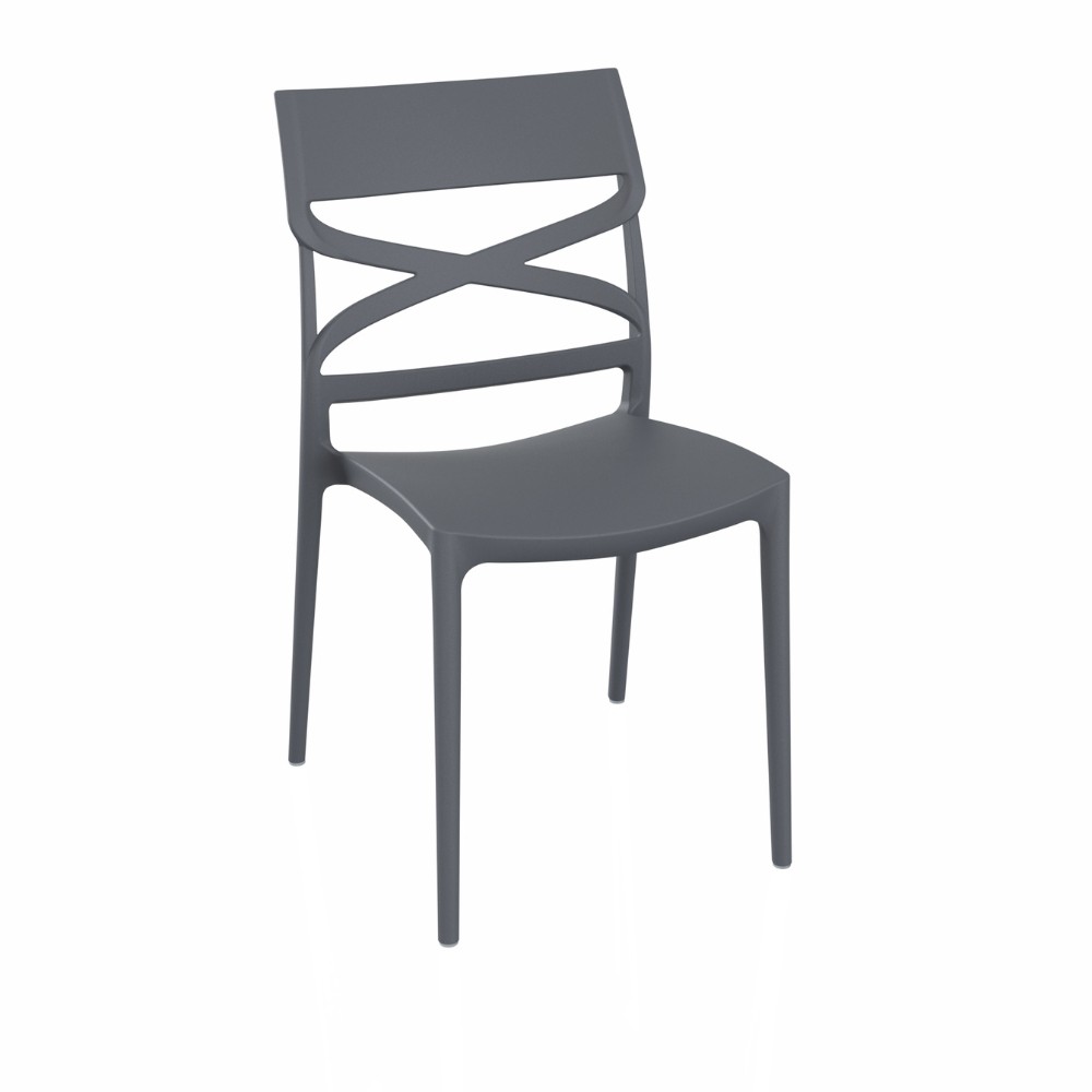 Sedia Flow in polipropilene rinforzata con fibra di vetro colore grigio metal certificate CATAS Made in Italy set 4 pezzi Sedia Flow in polipropilene rinforzata con fibra di vetro colore grigio metal certificate CATAS Made in Italy set 4 pezzi
